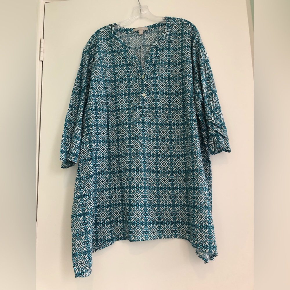 Patterned turquoise tunic